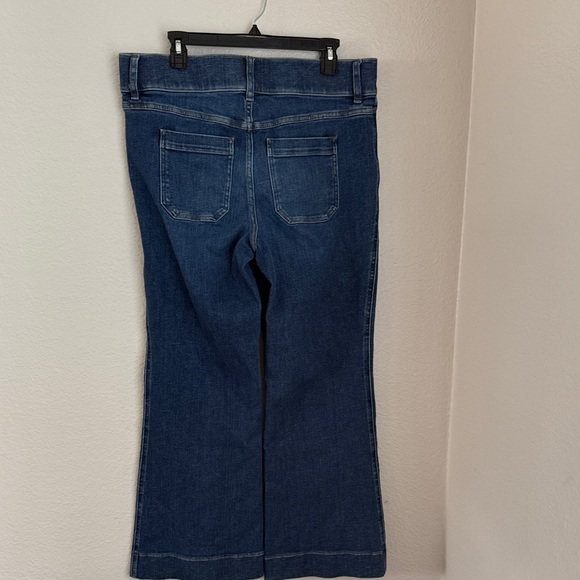 Spanx sculpting pull on flare leg Women's Blue Jeans high rise 1 X pockets - Picture 5 of 9